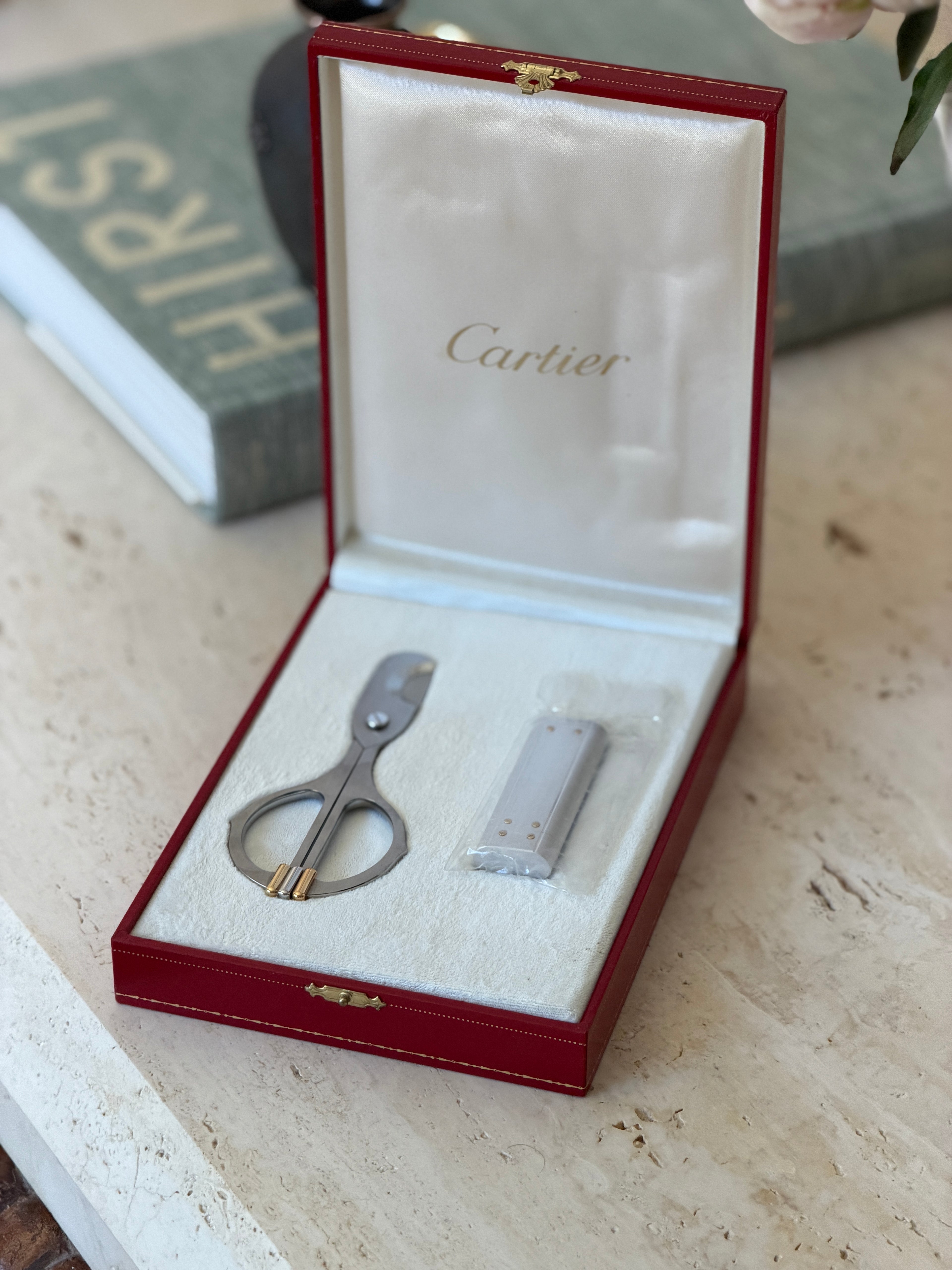 Cartier Trinity Cigar Cutter Santos Lighter Set in Presentation Box | Collectors Gene