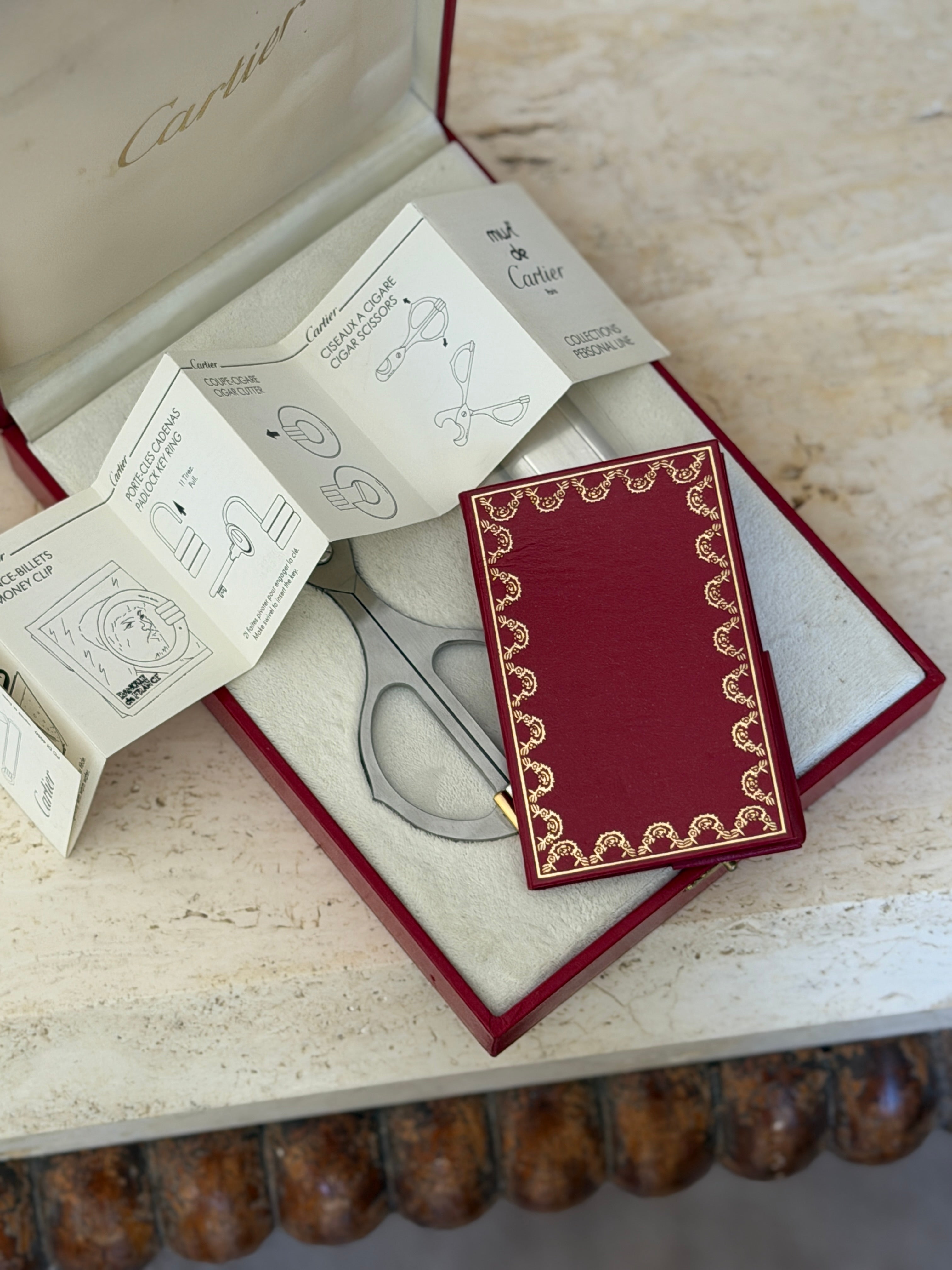 Cartier Trinity Cigar Cutter Santos Lighter Set in Presentation Box | Collectors Gene