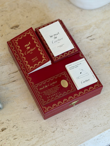 Cartier Trinity Cigar Cutter Santos Lighter Set in Presentation Box | Collectors Gene
