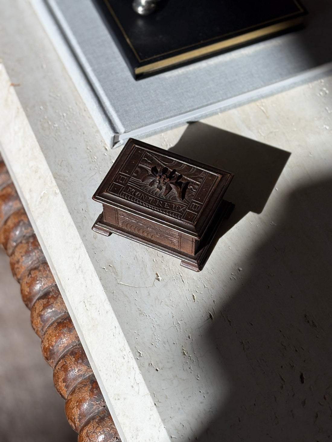 Carved Wood Box from Montreux, Switzerland | Collectors Gene
