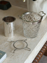 Champagne Bucket in Cut Glass Silver Plate by John Grinsell Sons Sheffield England c.1910 | Collectors Gene