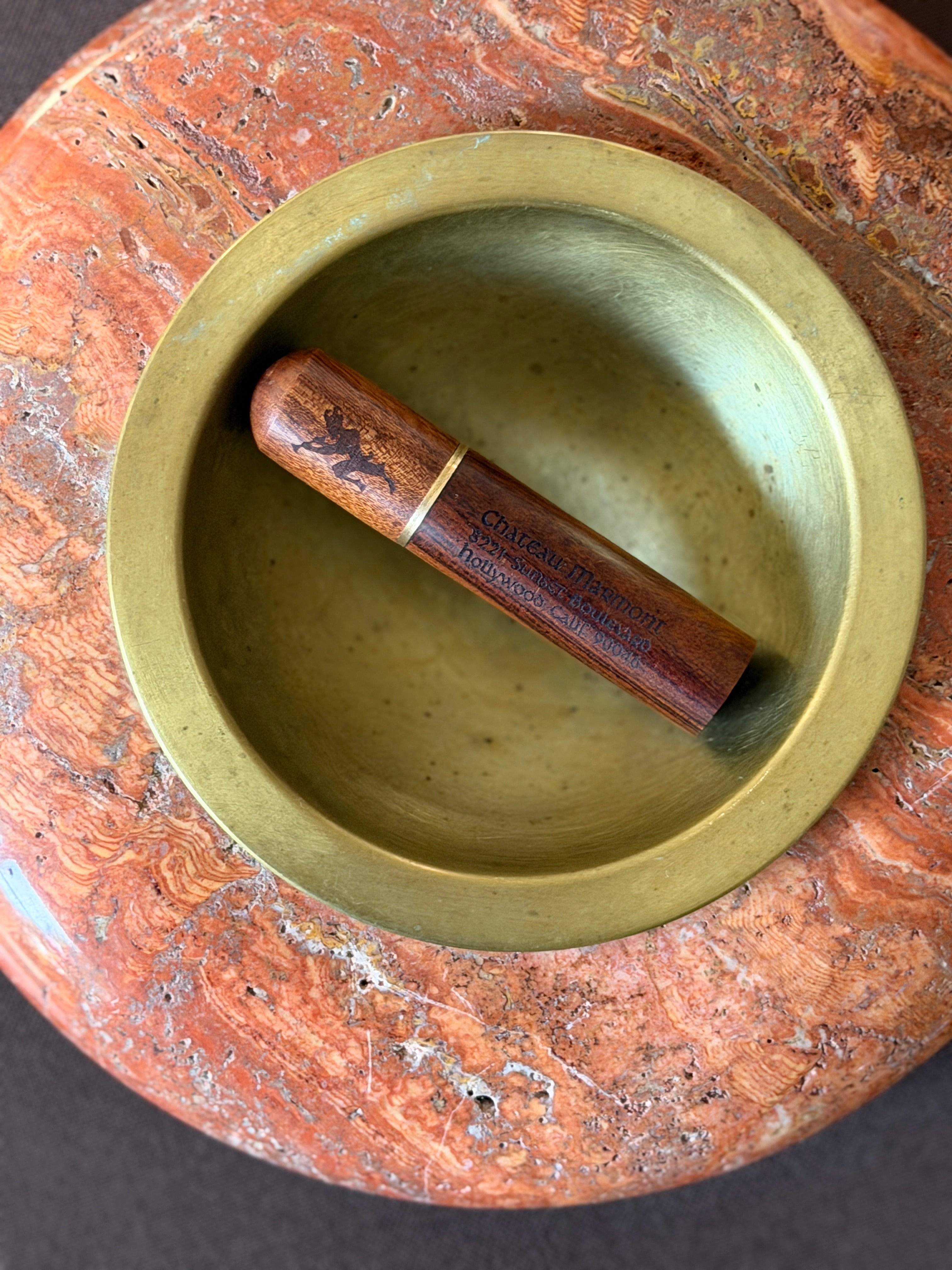 Chateau Marmont Wood Match &amp; Toothpick Holder