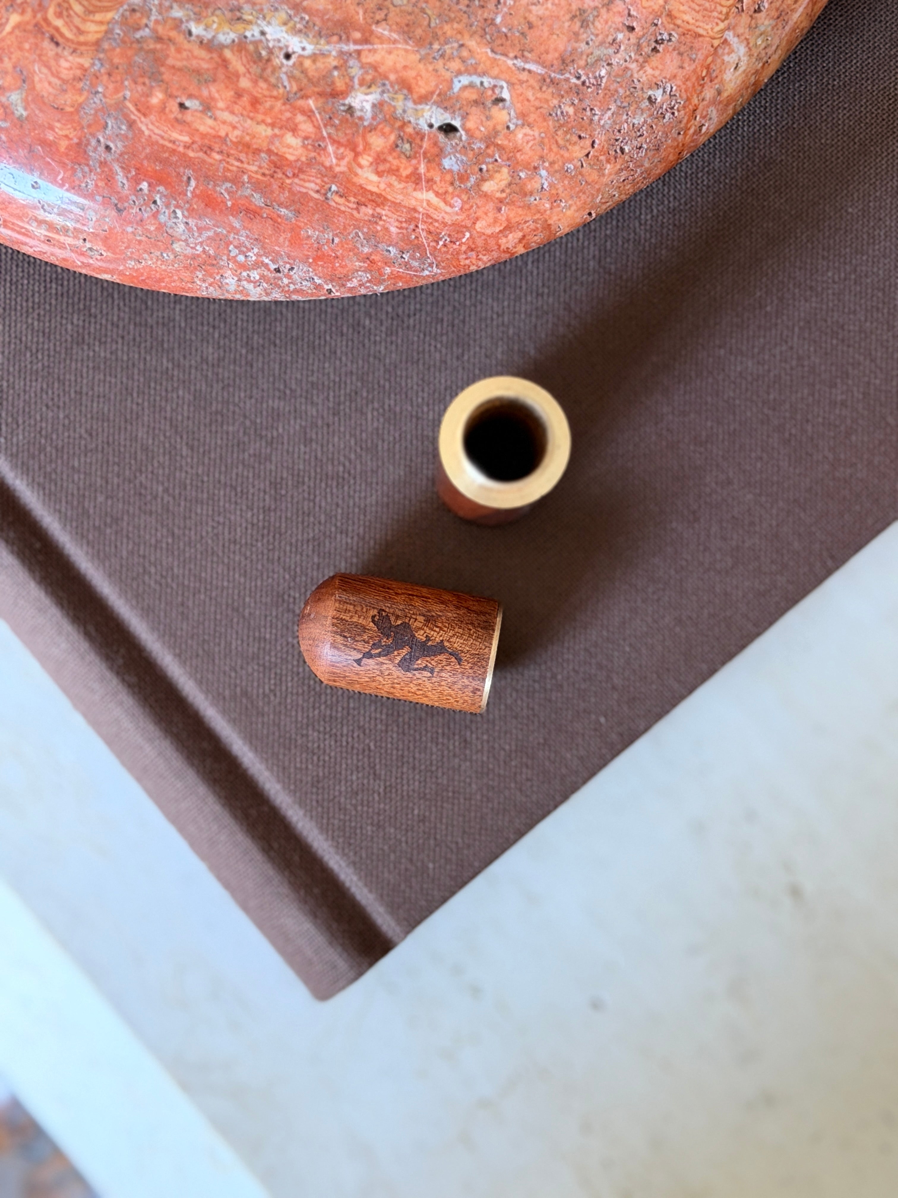 Chateau Marmont Wood Match &amp; Toothpick Holder