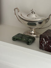 Chinese Jade Stone Pedestal Stand with Scroll Details | Collectors Gene