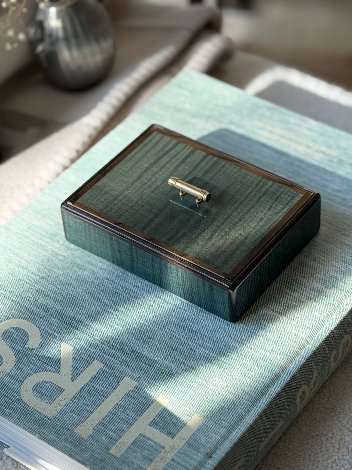 Christian Dior Forest Green Lacquer Jewelry Box with Leather Interior | Collectors Gene