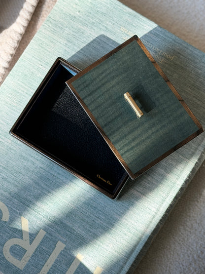 Christian Dior Forest Green Lacquer Jewelry Box with Leather Interior | Collectors Gene