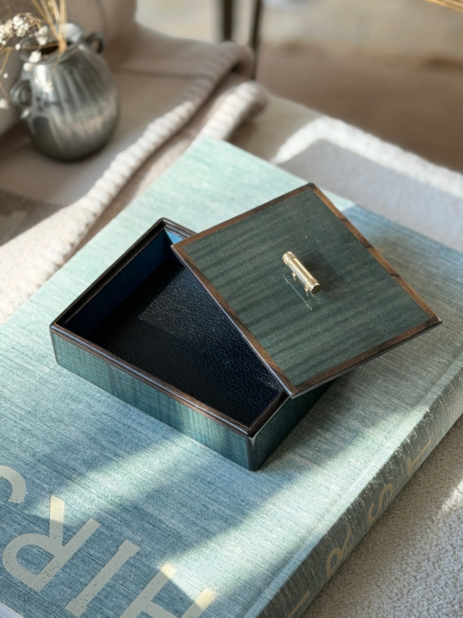 Christian Dior Forest Green Lacquer Jewelry Box with Leather Interior | Collectors Gene