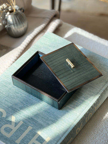Christian Dior Forest Green Lacquer Jewelry Box with Leather Interior | Collectors Gene