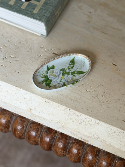 Christian Dior Limoges Floral Porcelain Trinket Tray Ring Dish | Collectors Gene