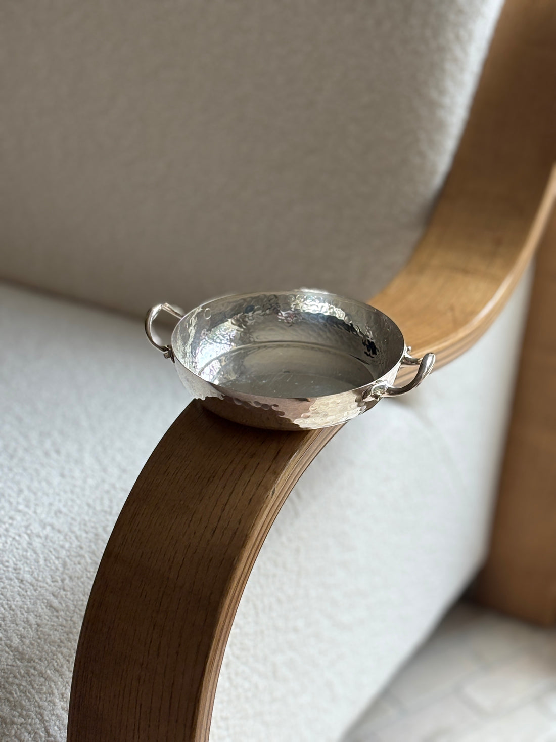 Christian Dior Silver Hammered Bowl with Handles