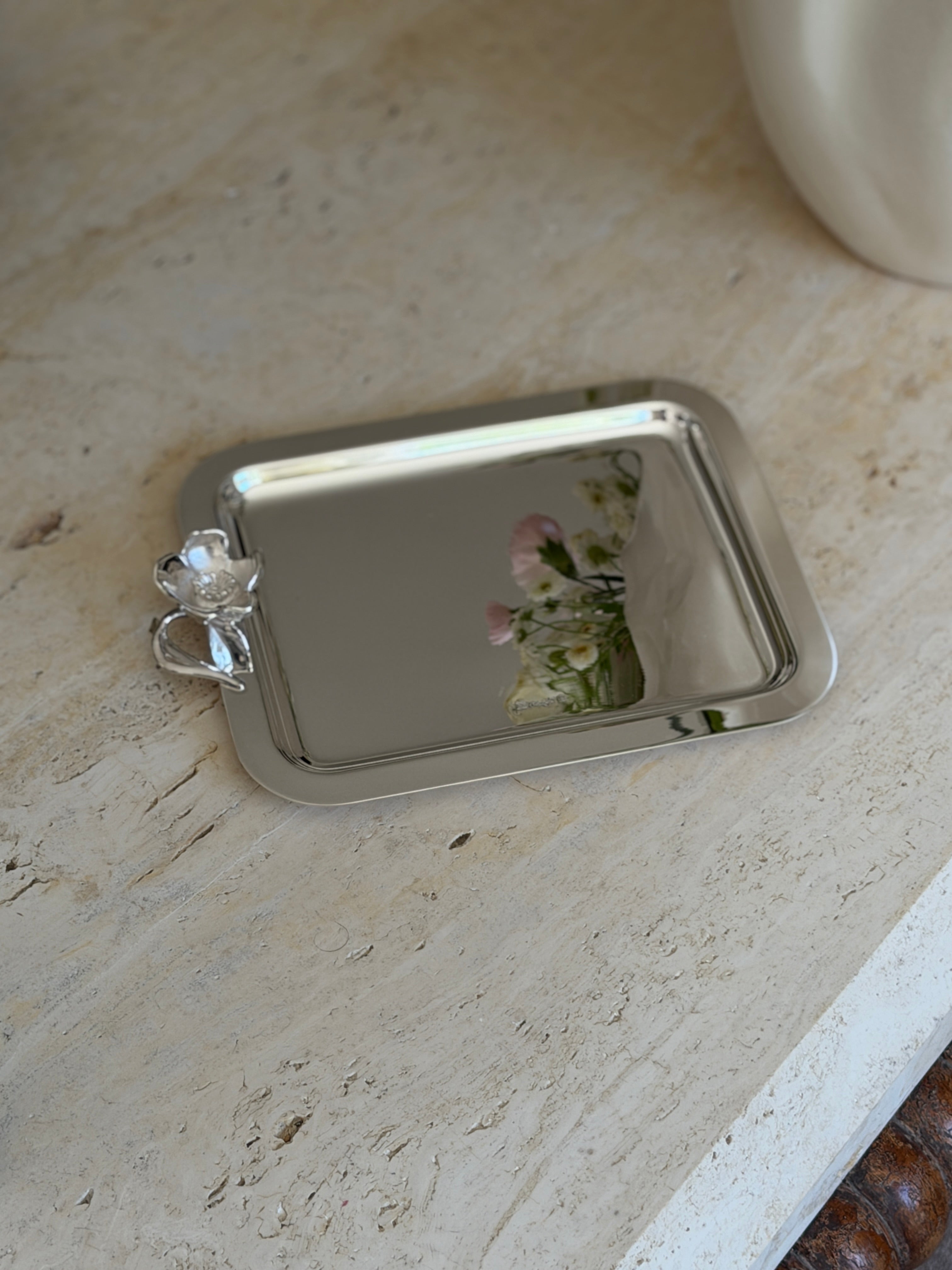 Christofle Anemone Silver-Plated French Serving Tray | Collectors Gene