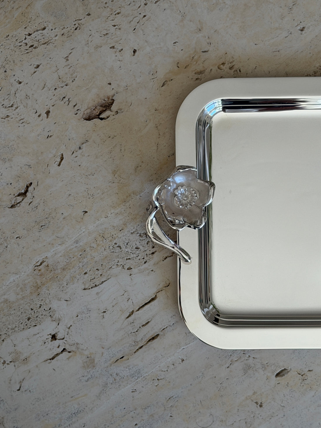 Christofle Anemone Silver-Plated French Serving Tray | Collectors Gene