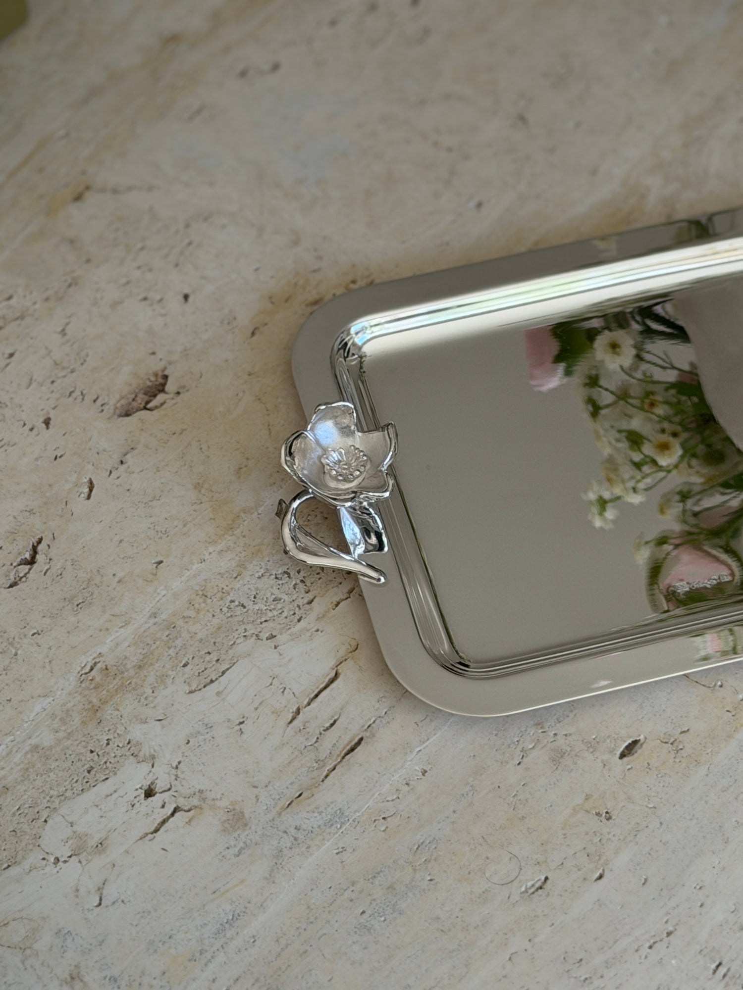 Christofle Anemone Silver-Plated French Serving Tray | Collectors Gene