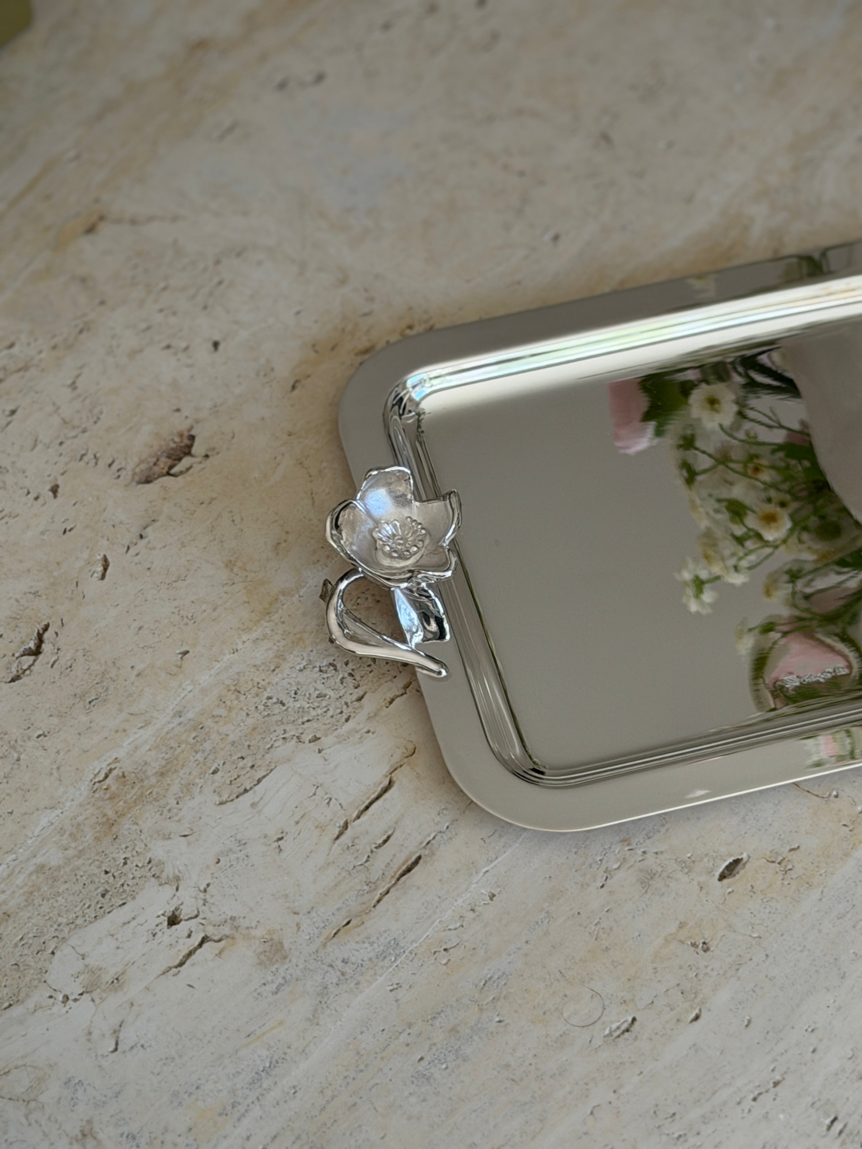 Christofle Anemone Silver-Plated French Serving Tray | Collectors Gene