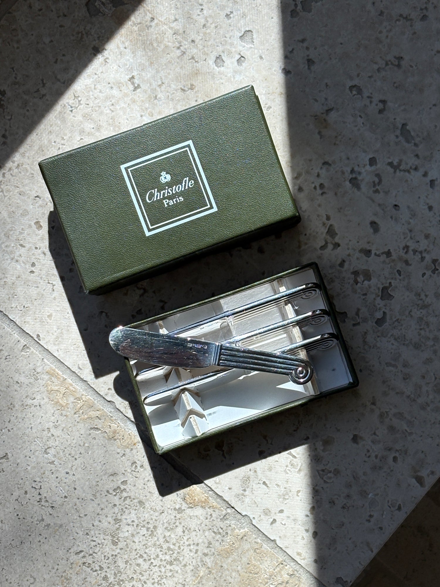 Christofle Art Deco Butter Knives Spreads - Set of 4 in Box | Collectors Gene