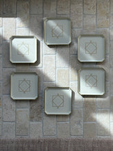 Christofle Art Deco Lacquer Coaster Set of 6 for Pavillon Christofle in Cream Gold