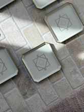 Christofle Art Deco Lacquer Coaster Set of 6 for Pavillon Christofle in Cream Gold