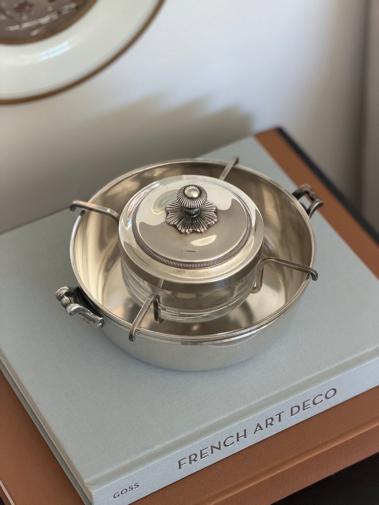 Christofle Decorative &amp; Sculptural Caviar Server with Glass Bowl