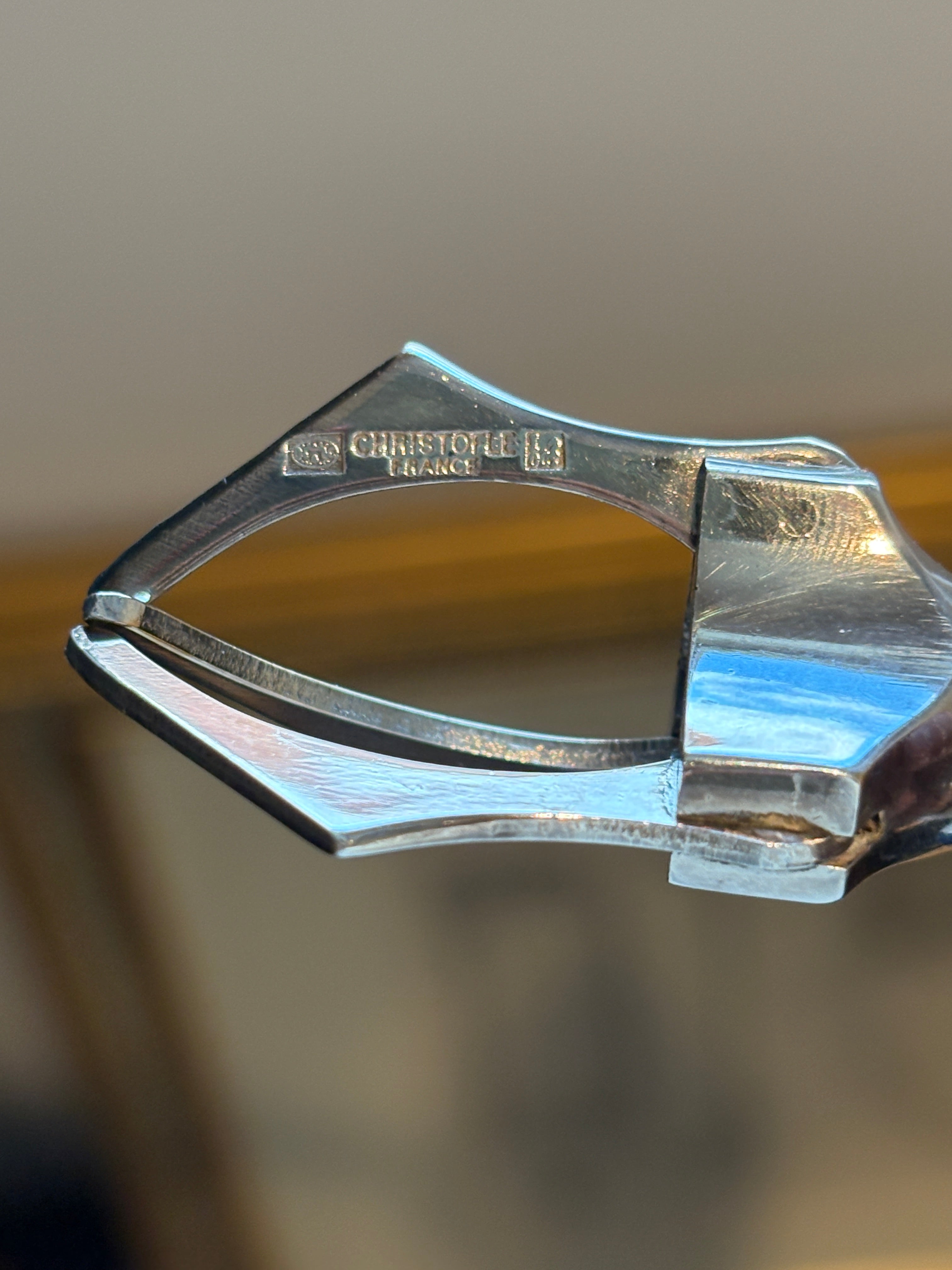 Christofle Engine Turned Mechanical Sugar Cube Olive Tongs | Collectors Gene