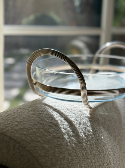Christofle Fleuron Art Deco Silverplate Casserole Holder with Glass Insert | Collectors Gene