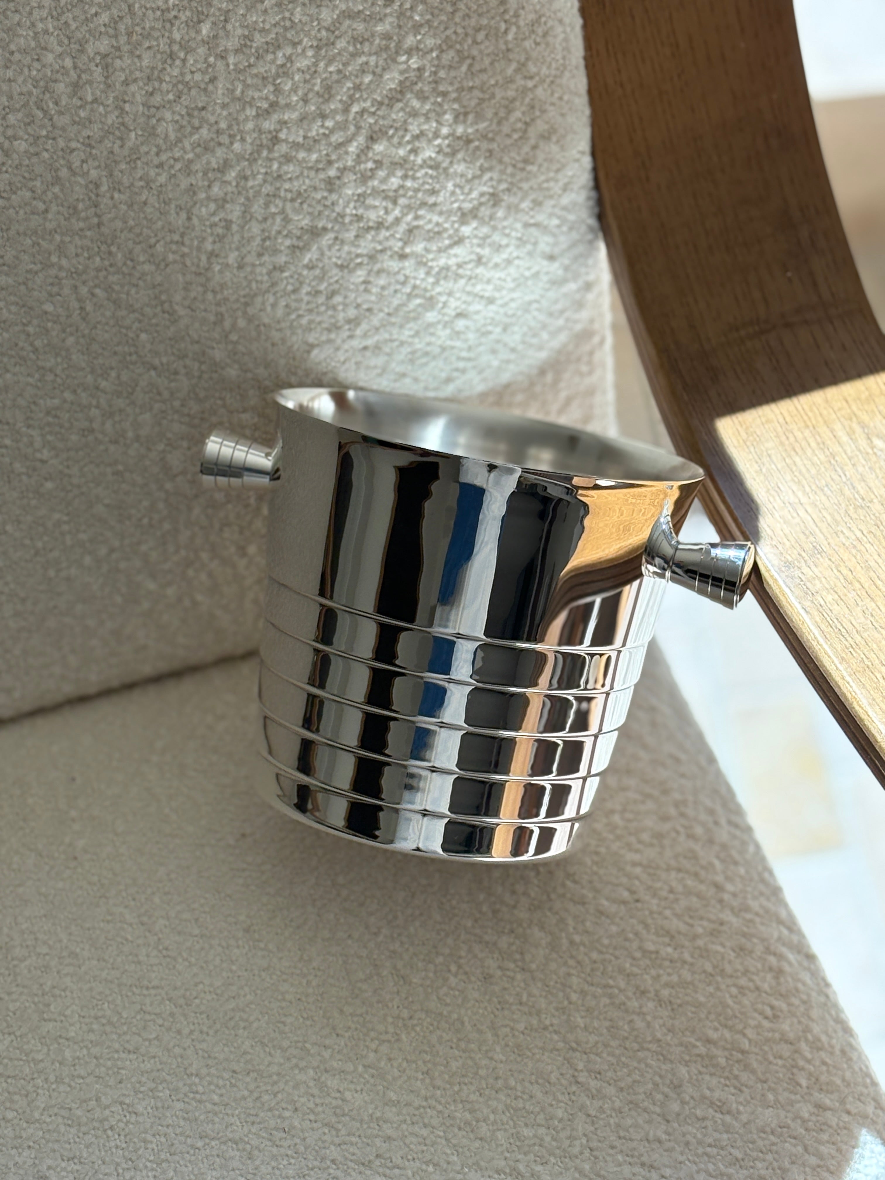 Christofle Folio Silver Plate Champagne Cooler/Ice Bucket | Collectors Gene