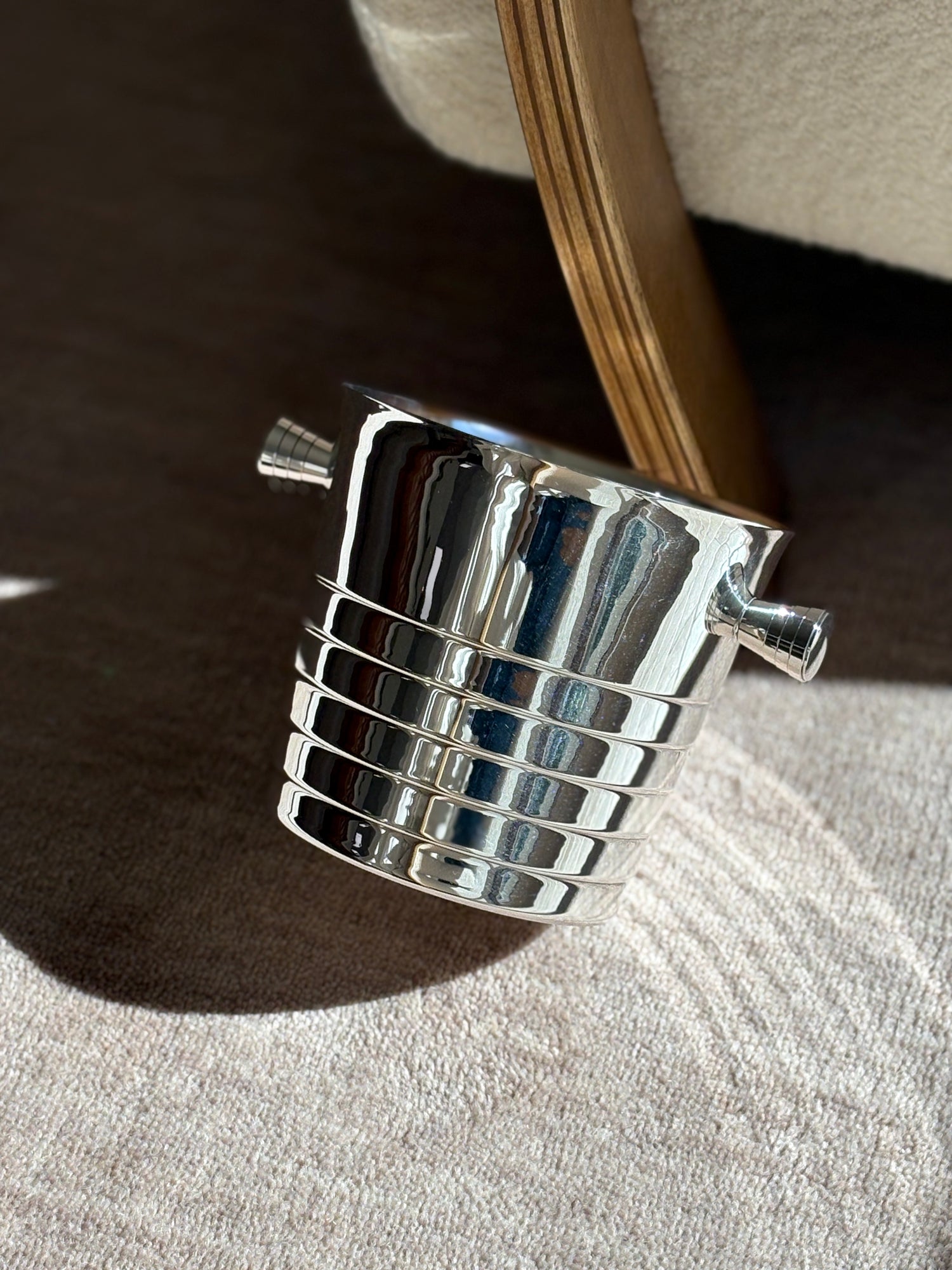 Christofle Folio Silver Plate Champagne Cooler/Ice Bucket | Collectors Gene