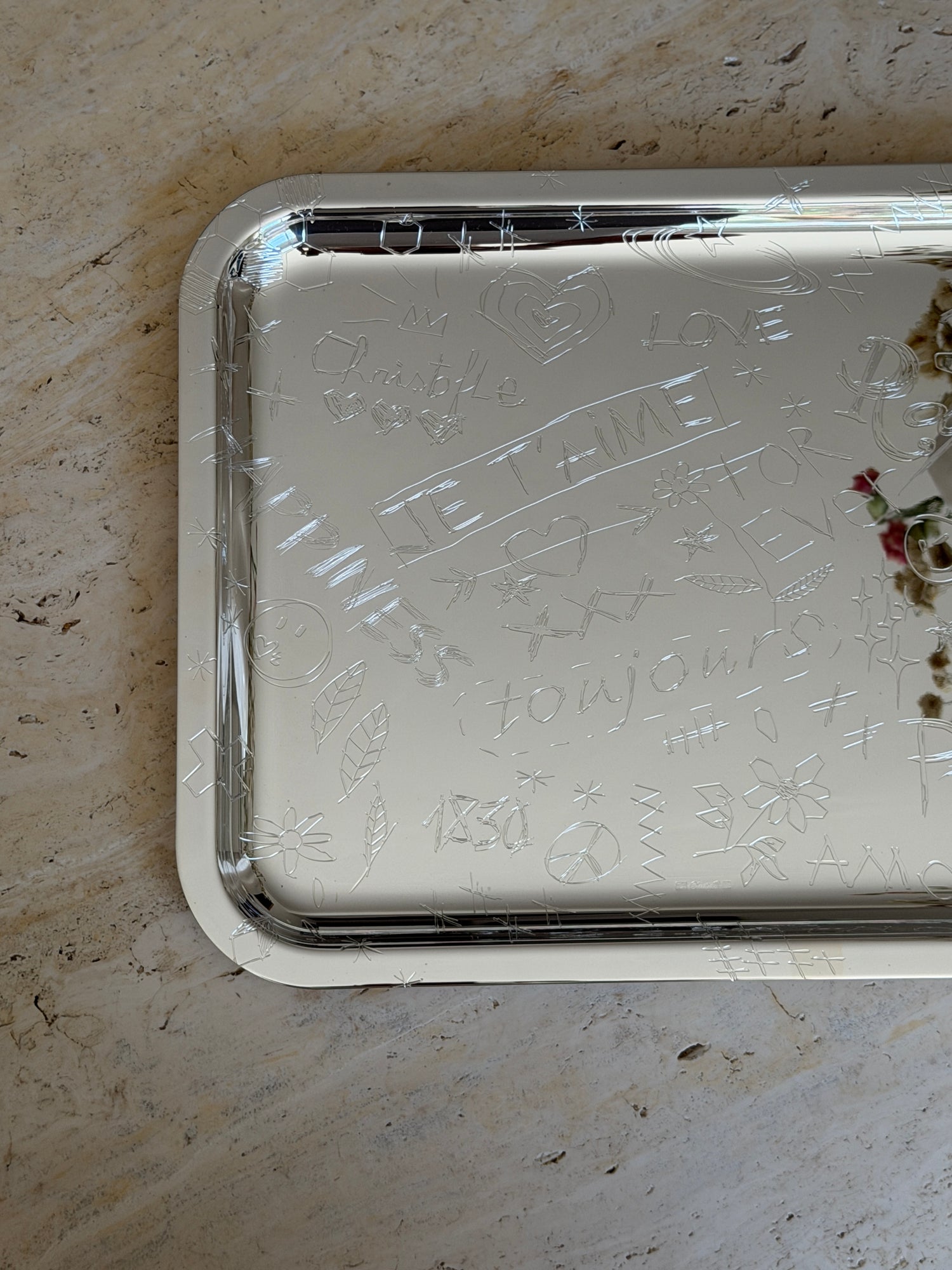 Christofle Graffiti French Silver-Plated Large Tray | Collectors Gene