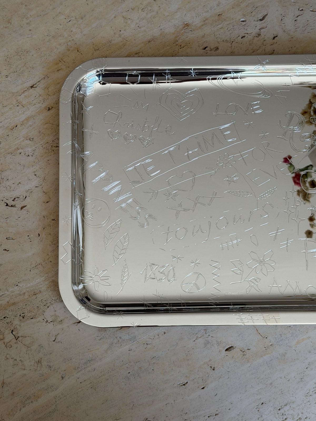 Christofle Graffiti French Silver-Plated Large Tray | Collectors Gene