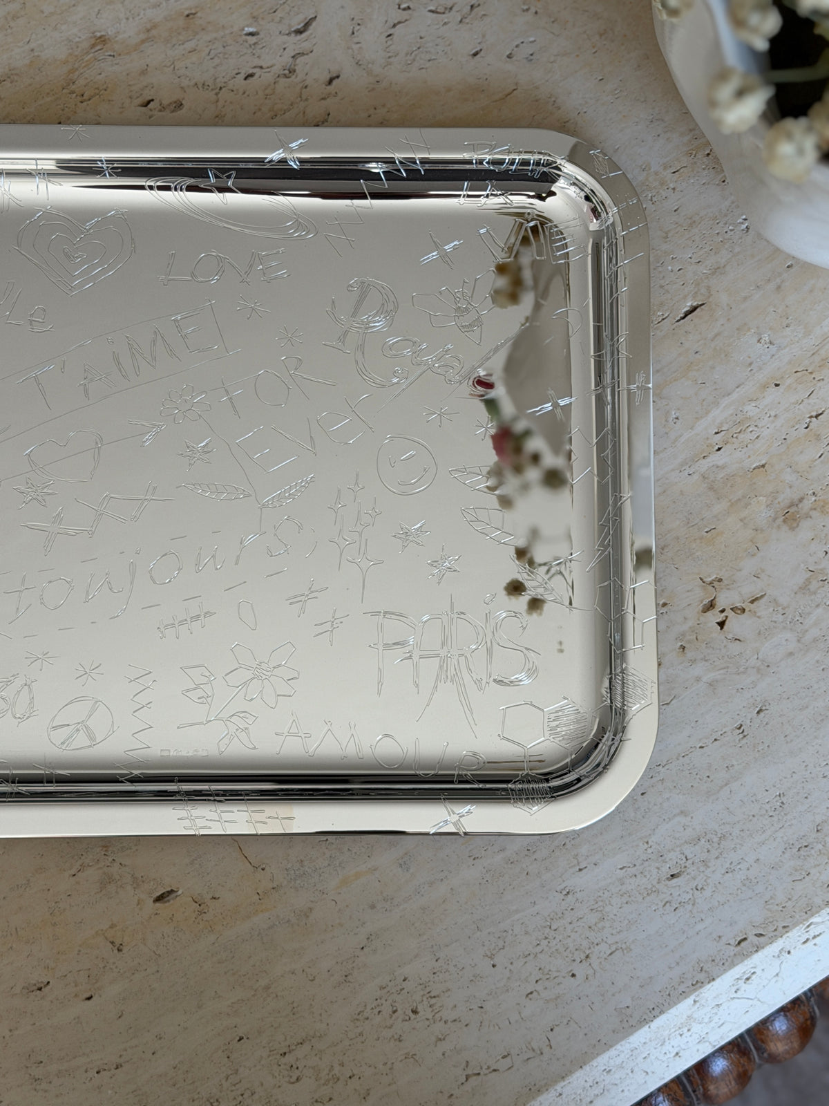 Christofle Graffiti French Silver-Plated Large Tray | Collectors Gene