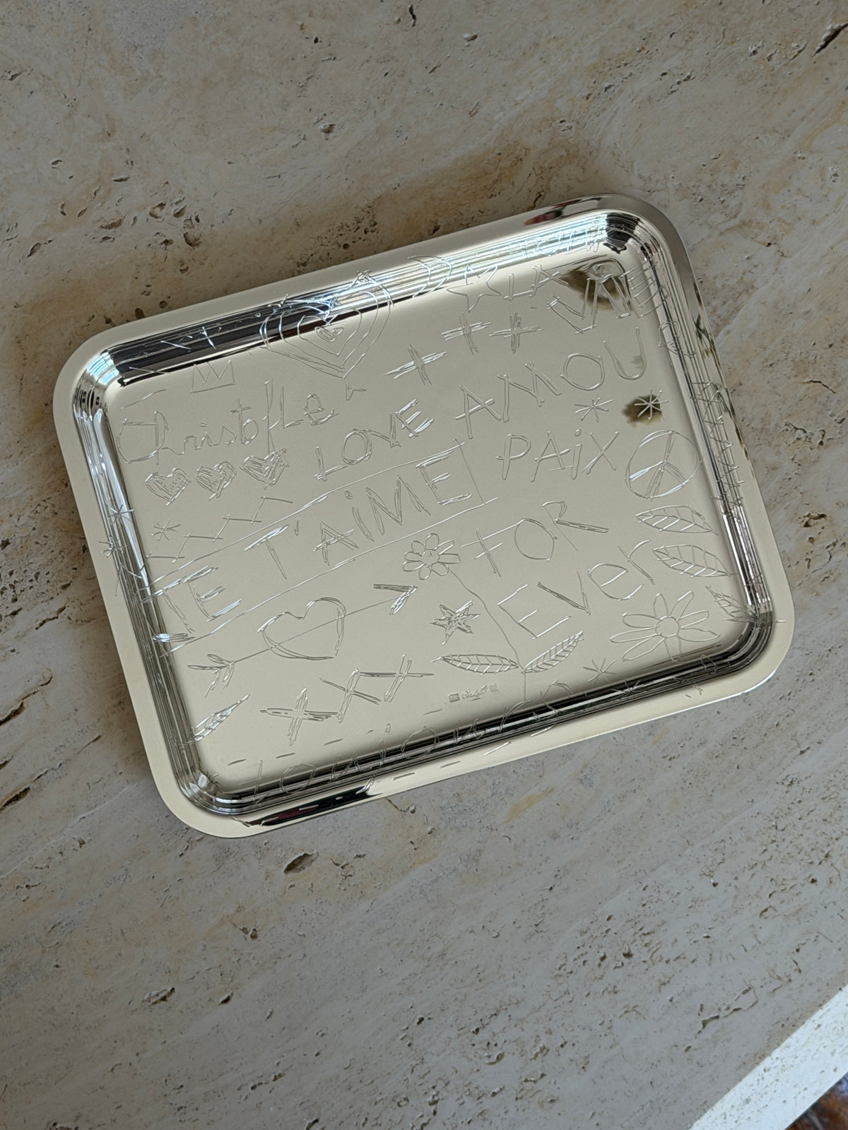 Christofle Graffiti Silver-Plated French Catchall Tray | Collectors Gene