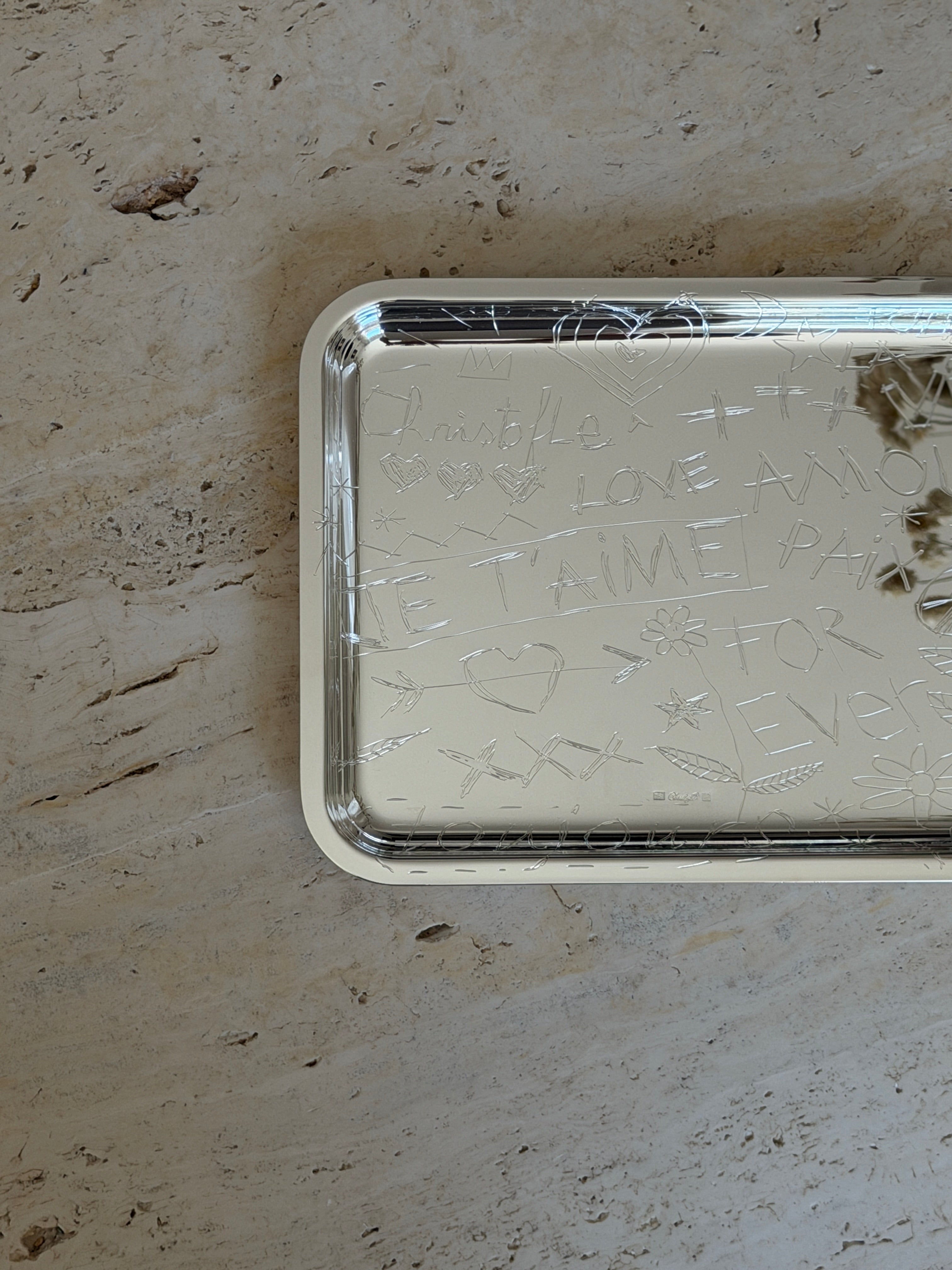 Christofle Graffiti Silver-Plated French Catchall Tray | Collectors Gene
