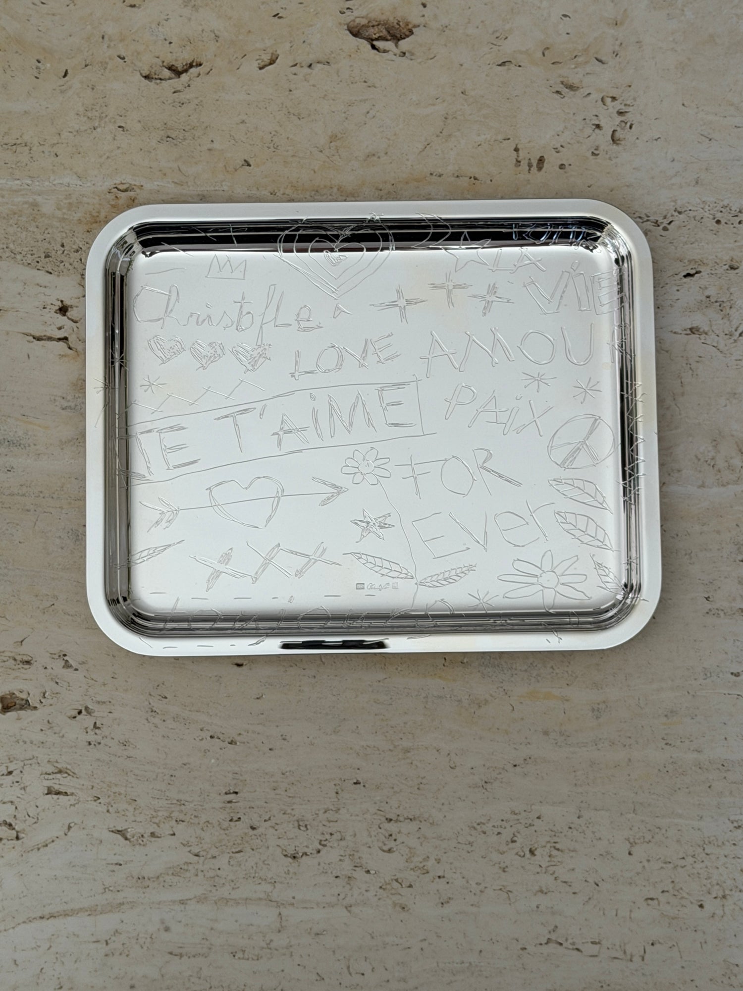 Christofle Graffiti Silver-Plated Rectangular Tray | Collectors Gene