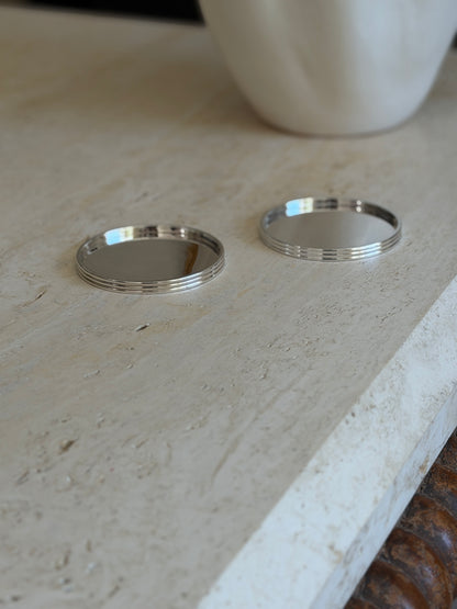 Christofle K T Silver-Plated Coasters Set of Six | Collectors Gene