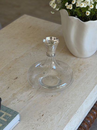 Christofle Malmaison Crystal Wine Decanter with Silver-Plated Collar | Collectors Gene