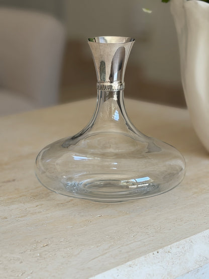 Christofle Malmaison Crystal Wine Decanter with Silver-Plated Collar | Collectors Gene