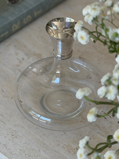 Christofle Malmaison Crystal Wine Decanter with Silver-Plated Collar | Collectors Gene
