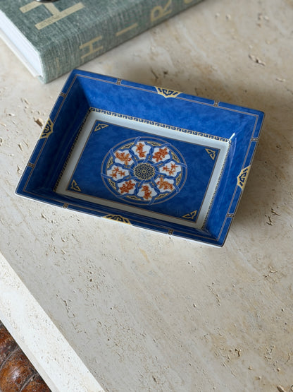 Christofle Oceana Blue Gingko Porcelaine Vide Poche Tray | Collectors Gene