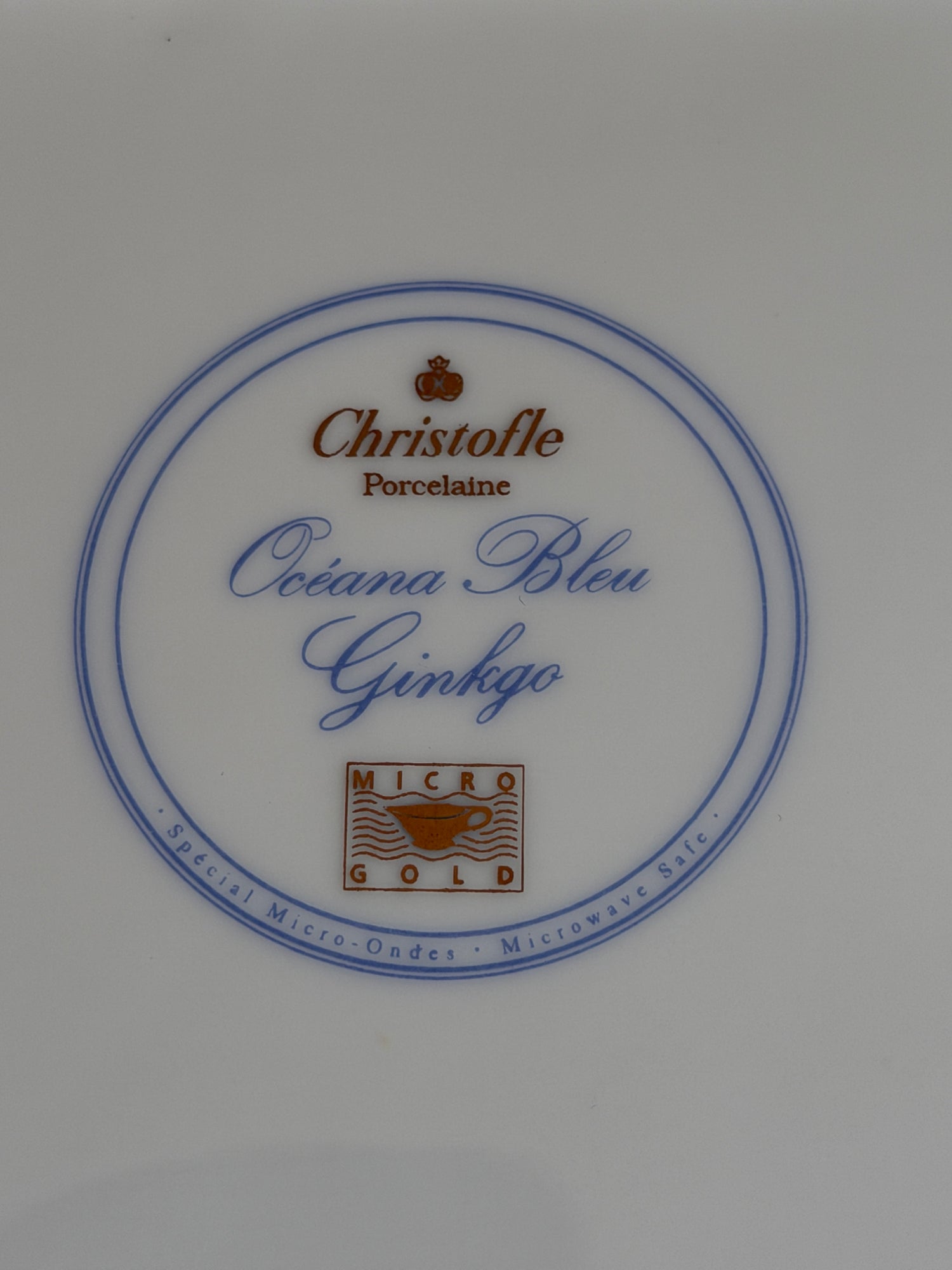 Christofle Oceana Blue Gingko Porcelaine Vide Poche Tray | Collectors Gene