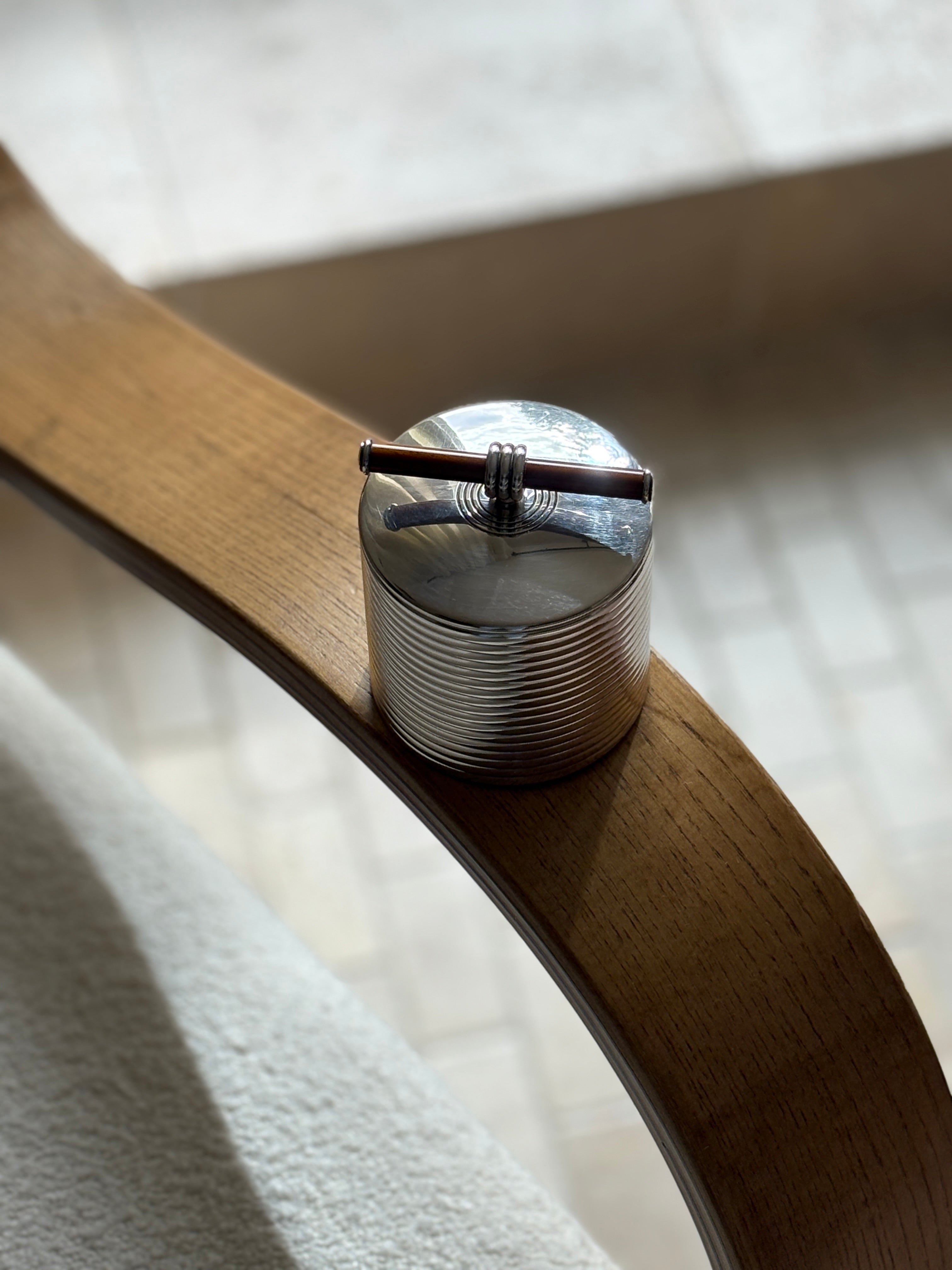 Christofle Talisman Cylindrical Box with Chinese Lacquer Handle | Collectors Gene