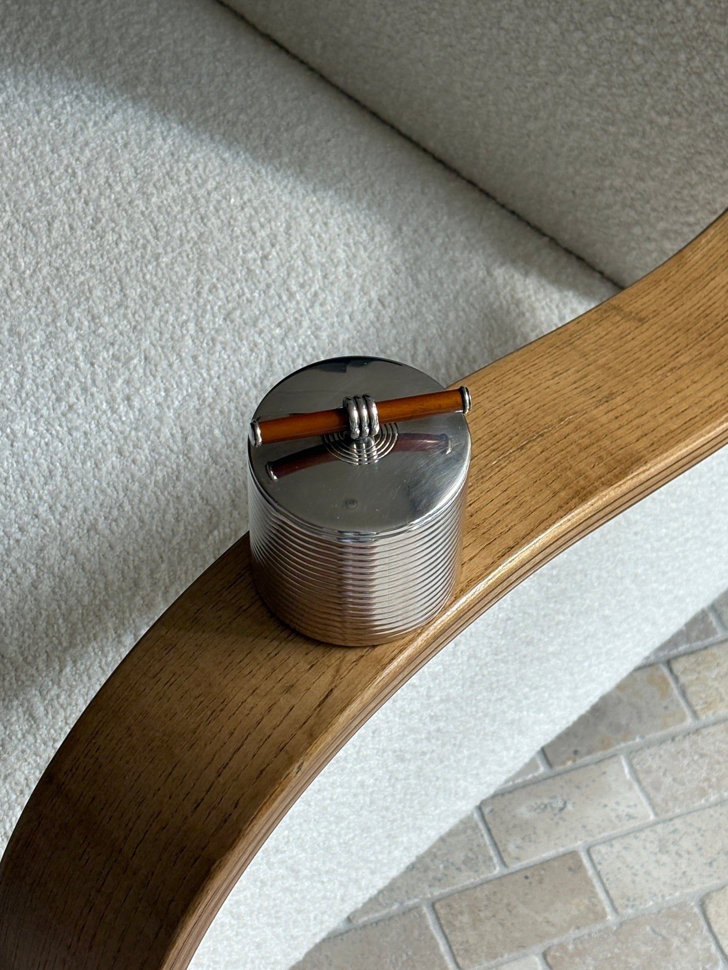 Christofle Talisman Cylindrical Box with Chinese Lacquer Handle | Collectors Gene