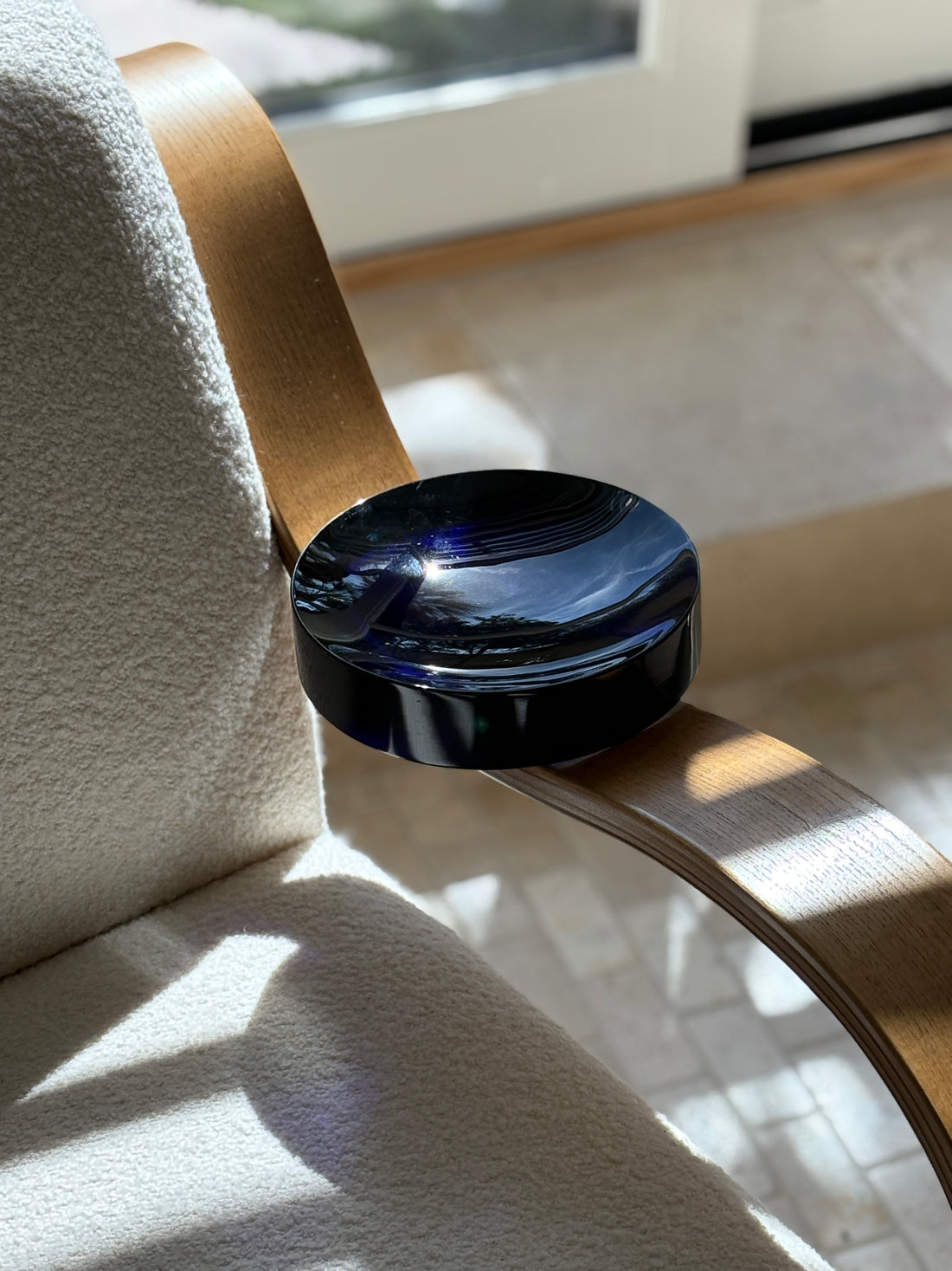 Cobalt Blue Heavy Glass Round Concave Vide Poche | Collectors Gene