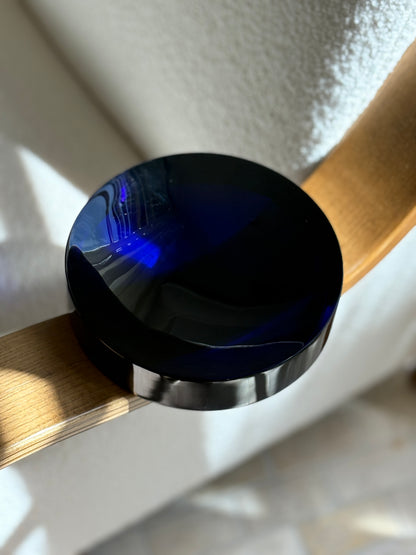 Cobalt Blue Heavy Glass Round Concave Vide Poche | Collectors Gene