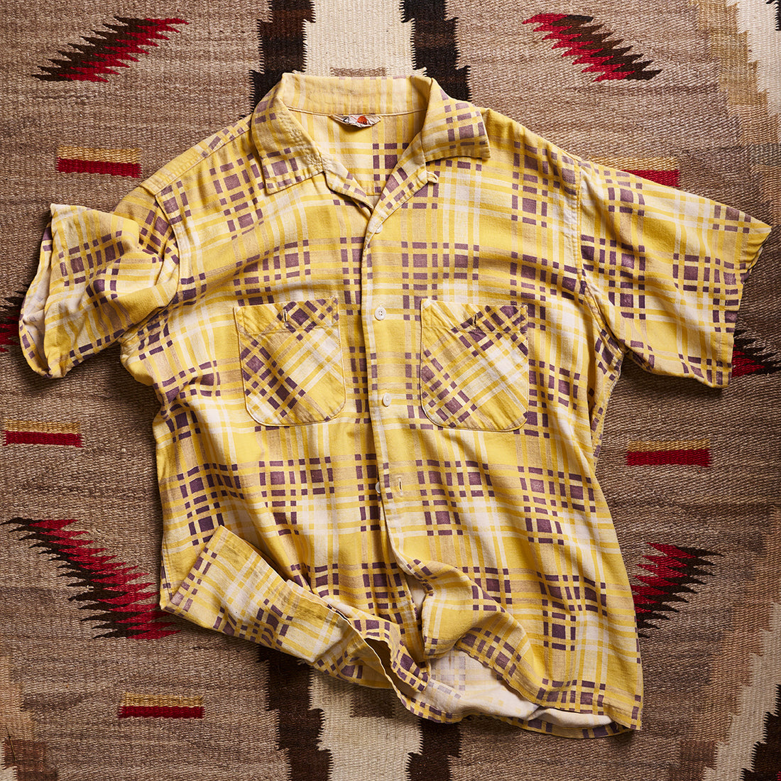 Compass Sanforized Yellow Short Sleeve Shirt | Doug Bihlmaier