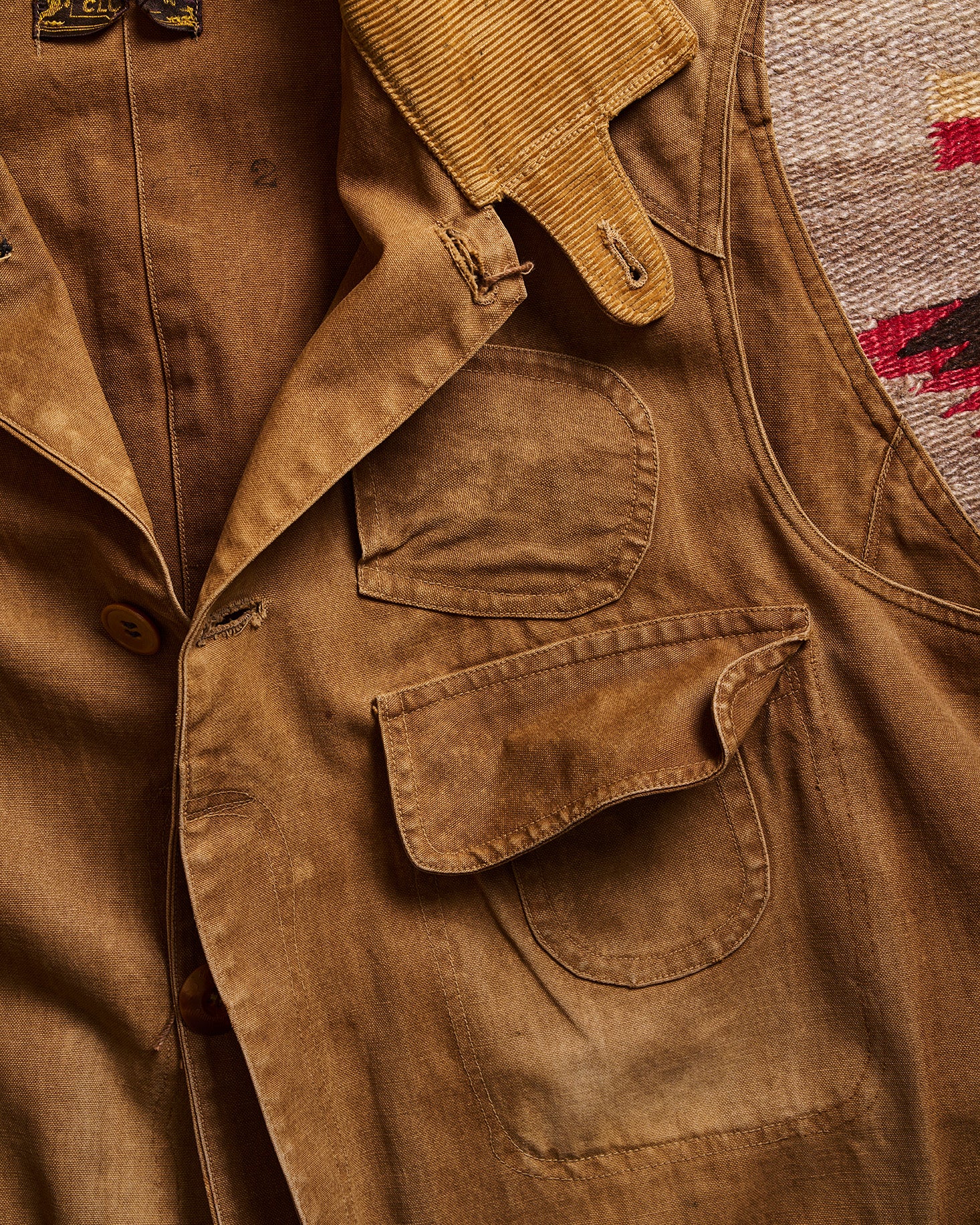 Corduroy Throat Latch Collar Wax Canvas Vest | Collectors Gene