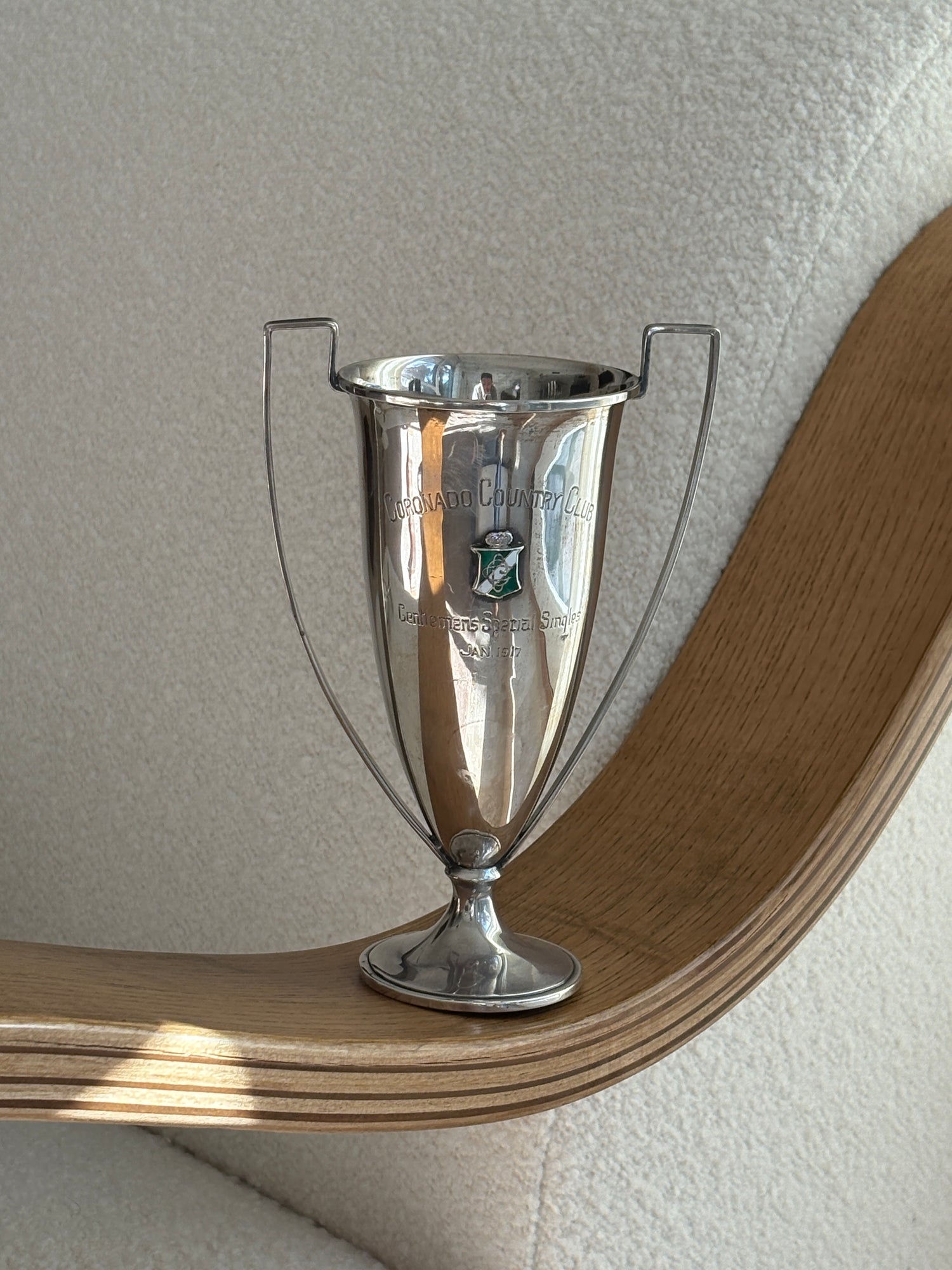 Coronado Country Club Tennis Trophy – Sterling Silver &amp; Enamel, c. 1917 | Collectors Gene