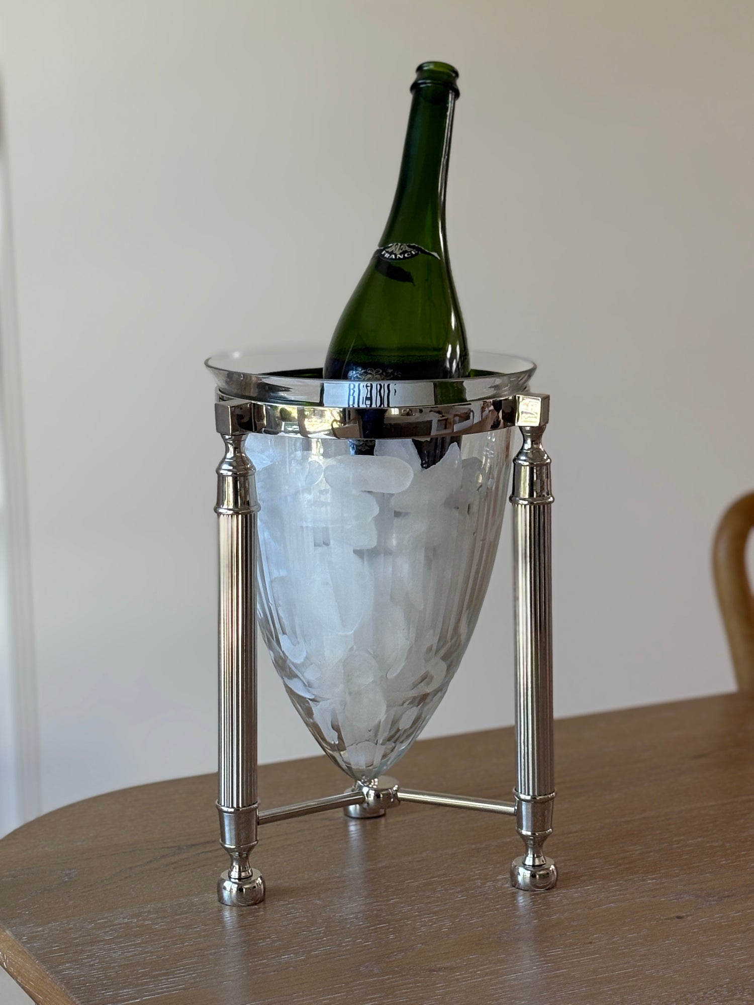 Crystal Silver Fluted Champagne Ice Bucket Wine Chiller | Collectors Gene