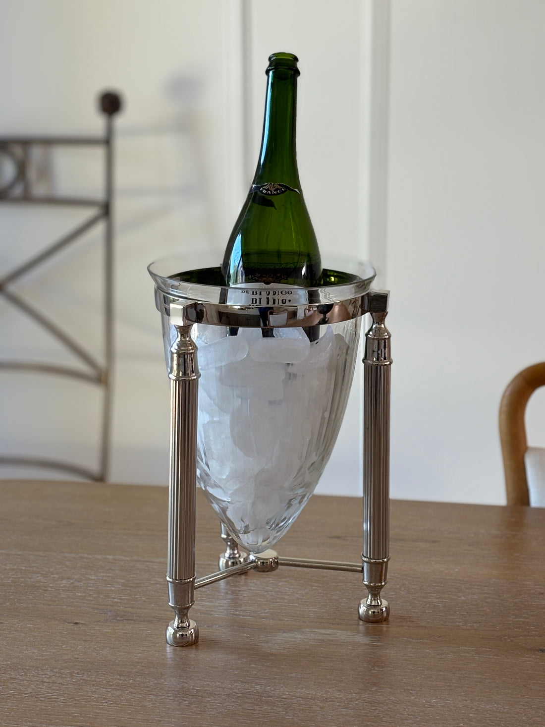 Crystal Silver Fluted Champagne Ice Bucket Wine Chiller | Collectors Gene