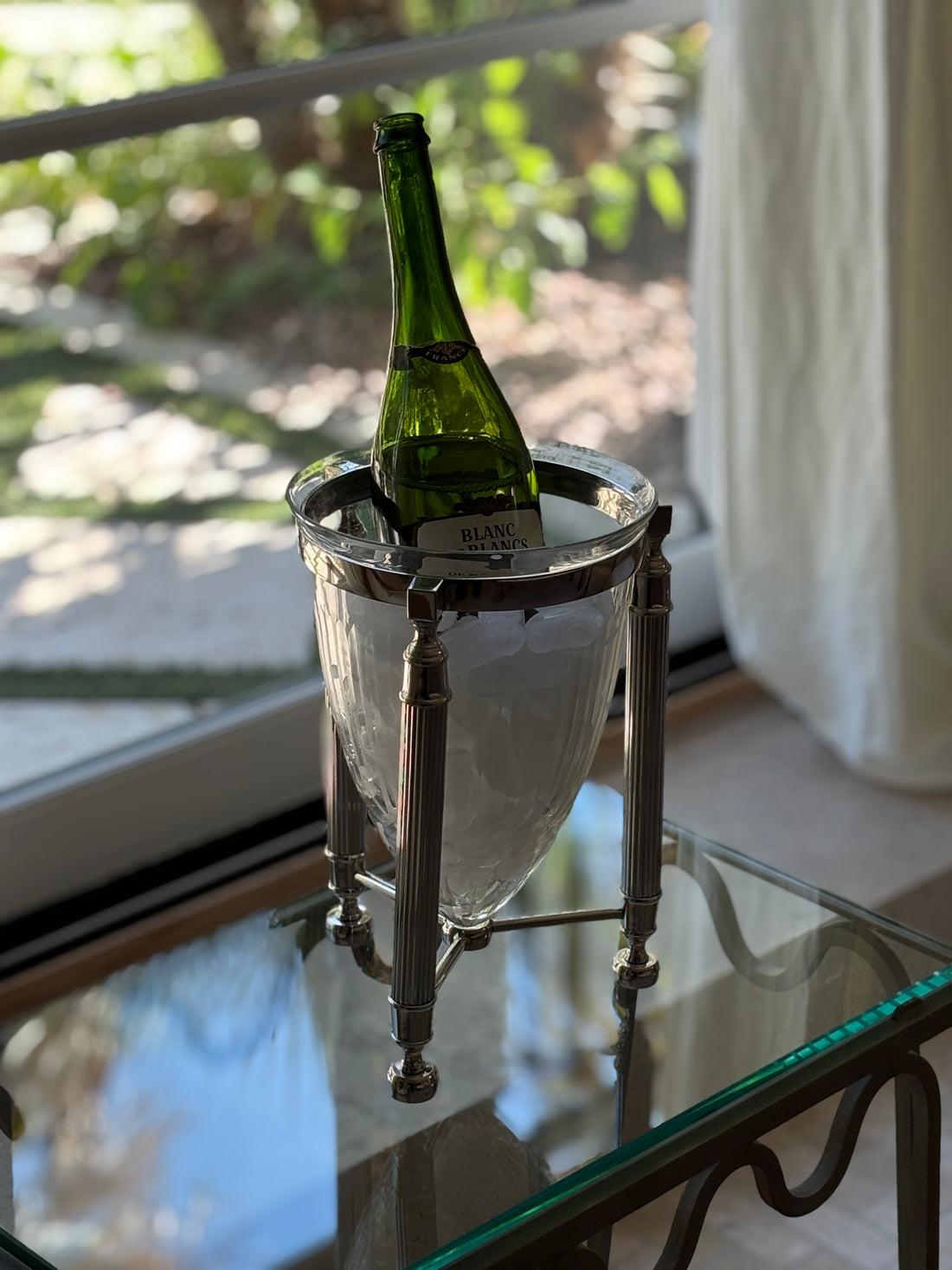 Crystal Silver Fluted Champagne Ice Bucket Wine Chiller | Collectors Gene