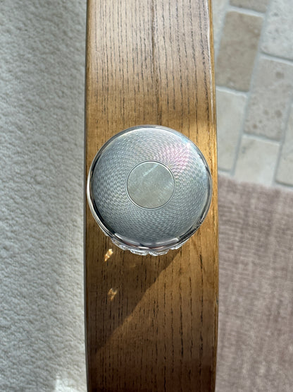 Crystal &amp; Sterling Silver Guilloche Engine Turned Lidded Jar - Birmingham | Collectors Gene