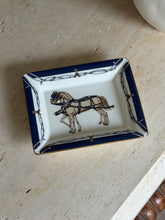 Daniel Hechter Double Horse Blue Vide Poche Tray in Bone China | Collectors Gene